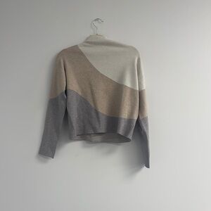 Rachel Zoe Gray and Cream Cowl Neck Sweater
